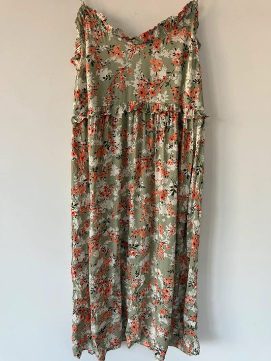 Primark Green Floral Long Dress, photo 2 of 4