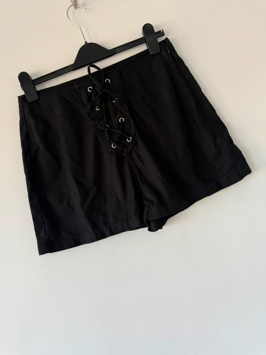 Primark Black Lace Up Shorts Size 14 New, photo 2 of 5