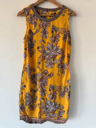 Wallis Yellow Patterned Dress, preloved