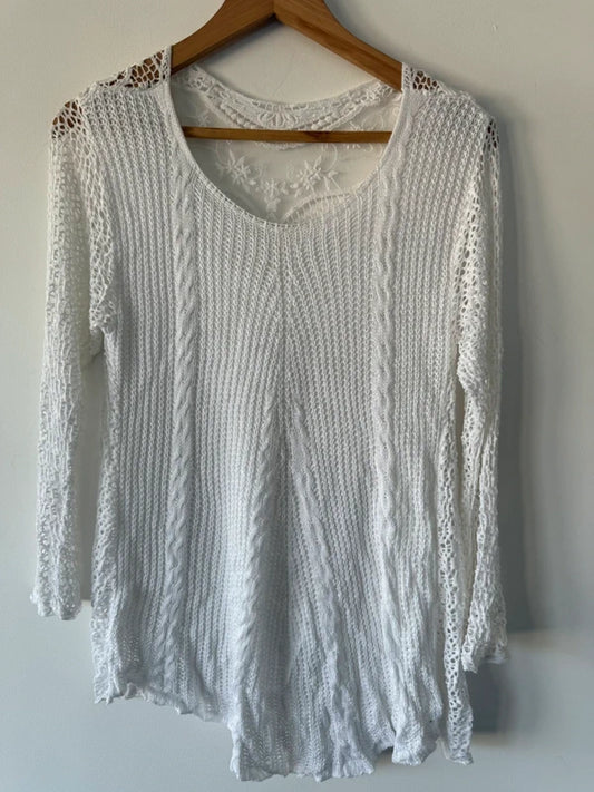 White Crochet Style Top, photo 2 of 5