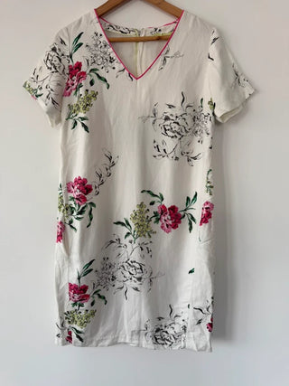 Joules White Floral Summer Dress, preloved