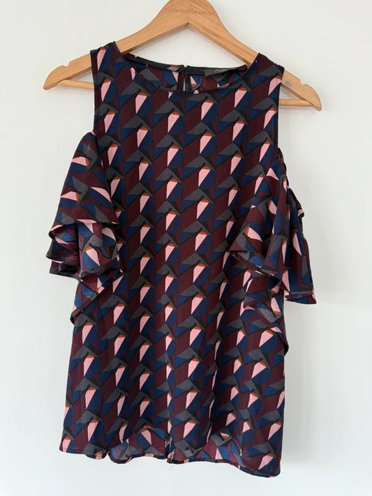 AX Paris Burgundy Patterned Top, photo 2 of 5