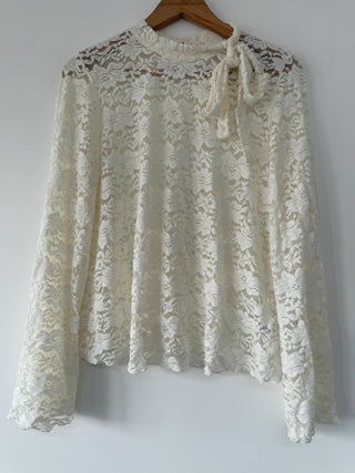 Next Cream Lace Long Sleeved Top, preloved