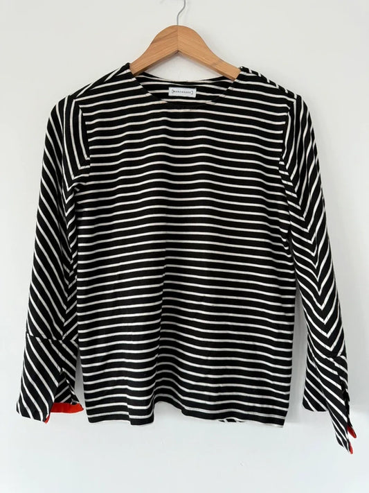 Warehouse Black Striped Jumper, photo 2 of 5