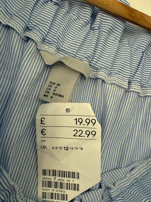 H&M Blue Striped Off the Shoulder Top, photo 4 of 4