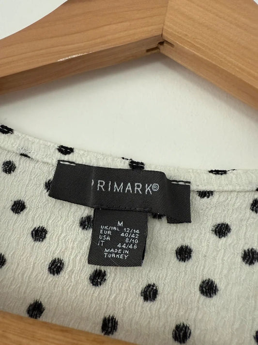 Primark Cream Polka Dot Top Size Medium 12/14, photo 2 of 3