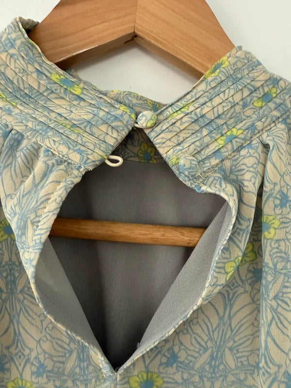 Tu Green Blue Floral Blouse Long Sleeve, photo 4 of 4