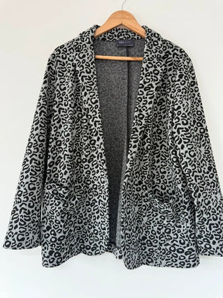 M&S Grey Leopard Print Blazer, preloved
