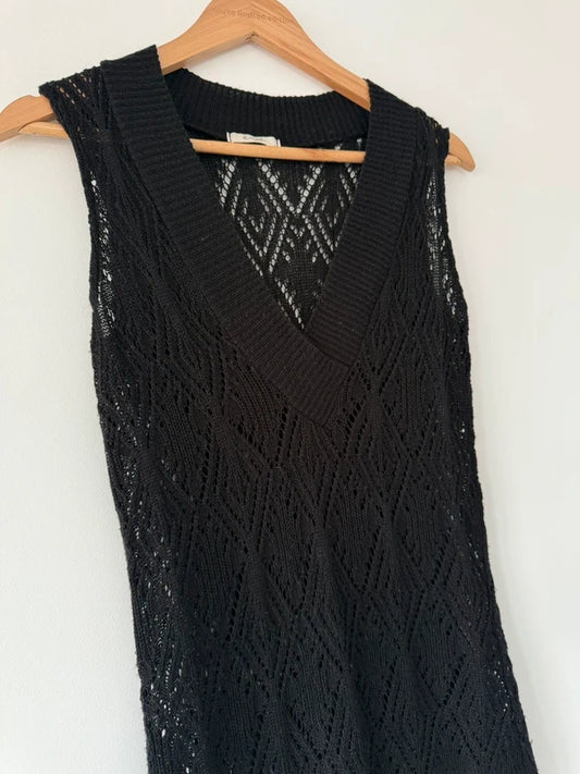Evie Y2K Crochet Black Style Knitted Dress, photo 2 of 5