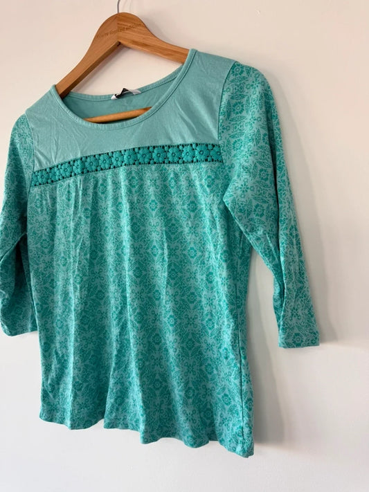 BHS Green Floral Top Size 16 Petite, photo 2 of 3