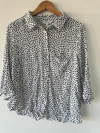Market and Spruce Whit and Black Spotted Shirt, preloved