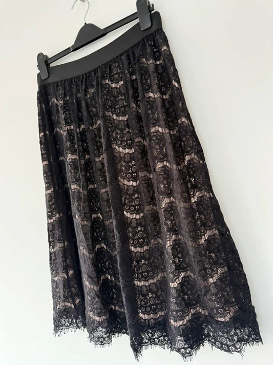George Midi Black Lace Skirt Size 12 New with Tags, photo 2 of 4