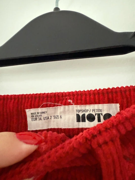 Topshop Moto Orange Cord Style Skirt, photo 2 of 3