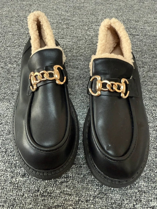 Shein Black Platform Loafer Style Shoes, photo 2 of 5