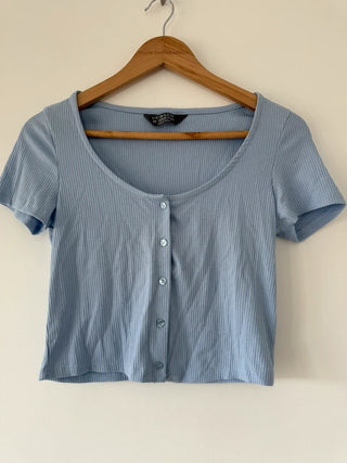 Primark Blue Button Crop Top, preloved