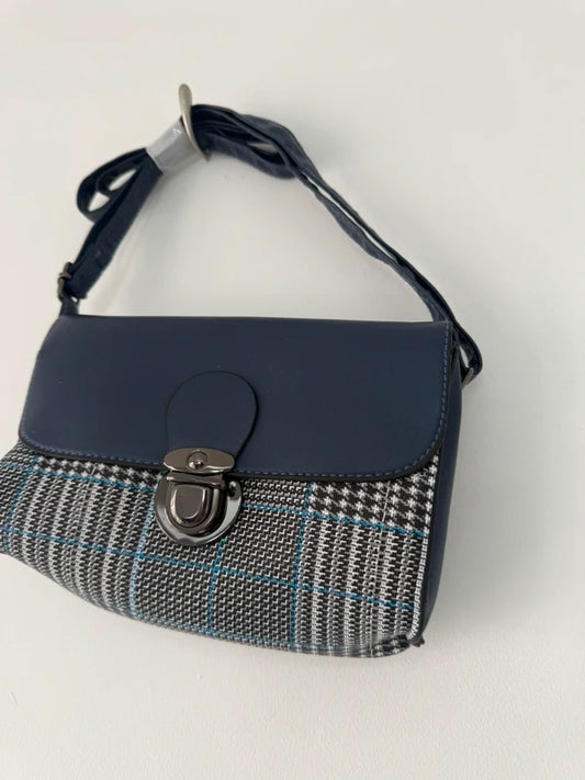 Blue and Black Checkered Handbag, photo 2 of 3