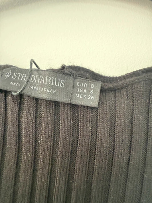 Stradivarius Maxi Knitted Black Dress, photo 2 of 4