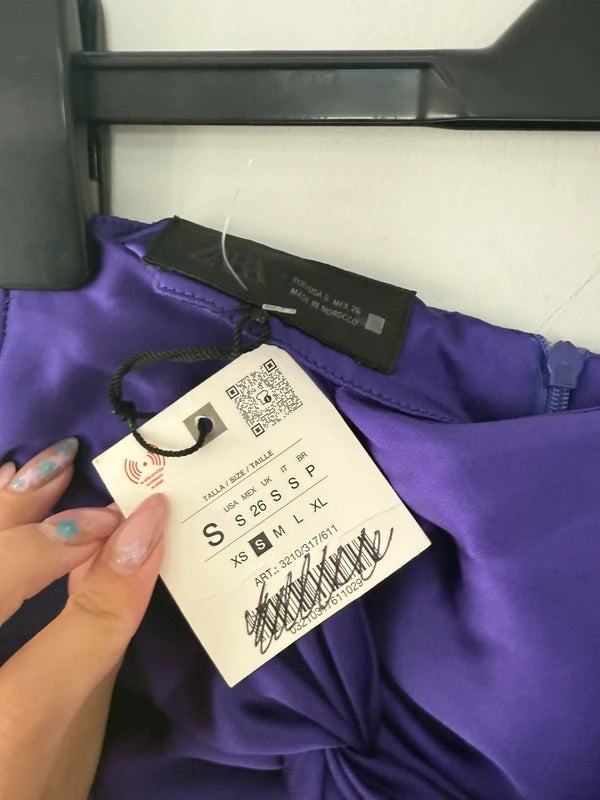 Zara purple satin skirt, photo 5 of 5