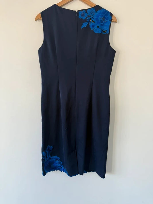 Precis navy blue embroidered dress, photo 2 of 5