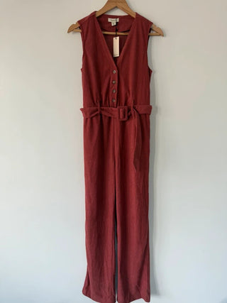 Oasis burnt orange cord jumpsuit size 8 NWT, preloved