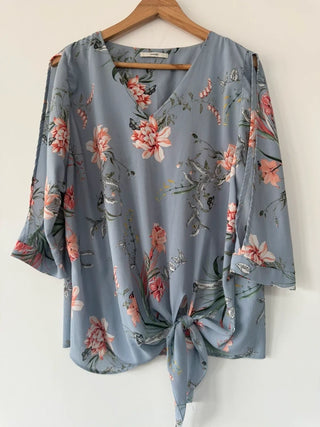 George floral blue blouse, preloved