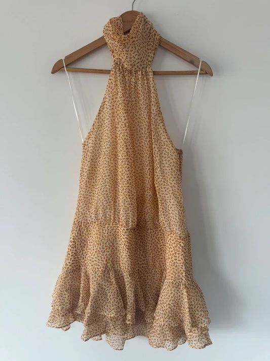 Zara yellow sunflower halter neck dress, photo 2 of 5
