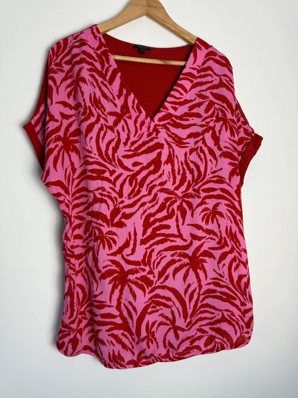 JD Williams pink and red print top, photo 5 of 5