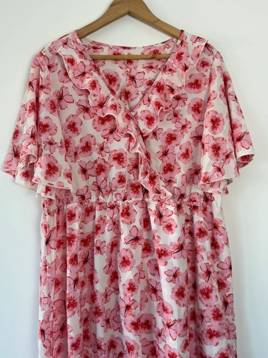 Shein pink maxi dress floral, photo 2 of 5
