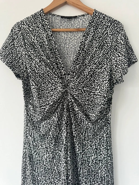 Nick verreos black and white print long dress, photo 2 of 4