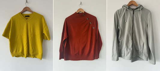 Preloved knitwear and tops checked for condition before listing