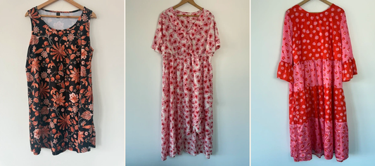 Three preloved floral dresses from the ReTreasure rails