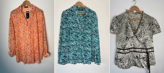 Preloved blouses checked at the seams before they are listed