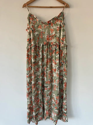 Primark Green Floral Long Dress, preloved
