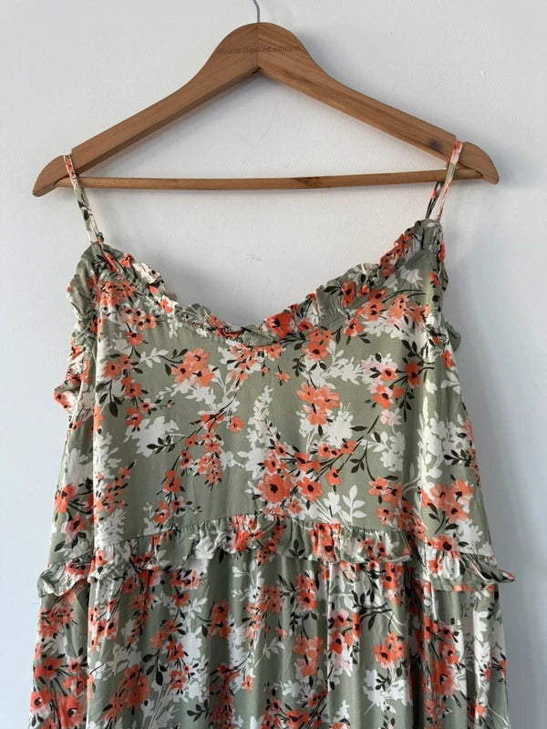 Primark Green Floral Long Dress, photo 3 of 4