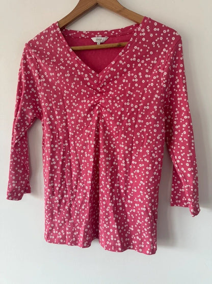 Cotton Traders Pink Floral Sleeve Top, preloved