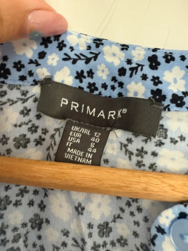 Primark Blue Floral Peplum Shirt Top, photo 4 of 5