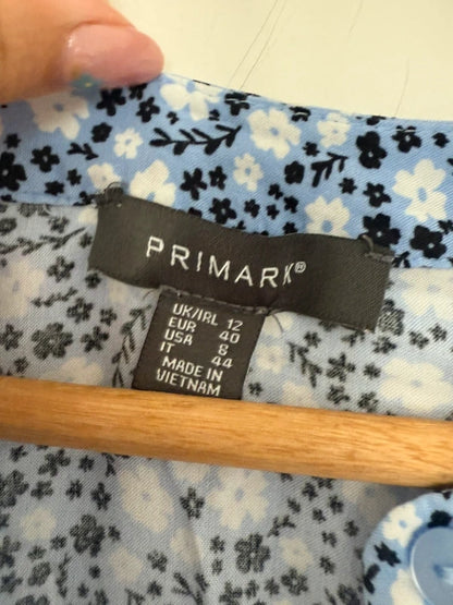 Primark Blue Floral Peplum Shirt Top, photo 4 of 5