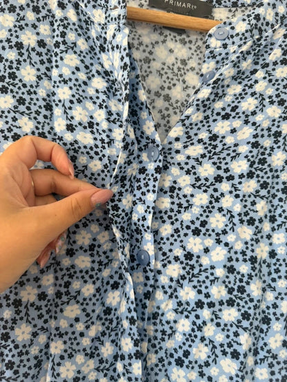 Primark Blue Floral Peplum Shirt Top, photo 5 of 5