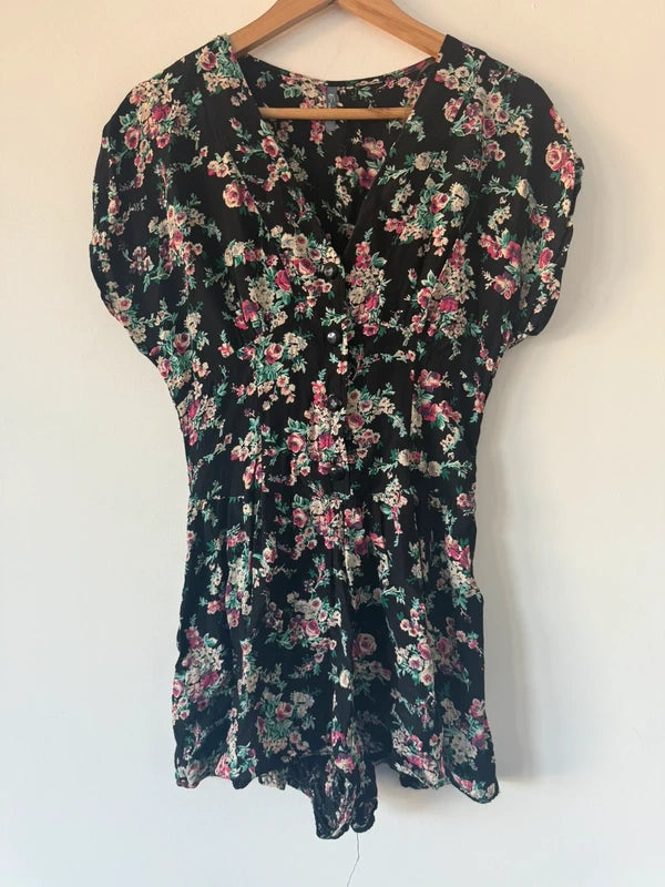 Evie Y2K Style Floral Playsuit, preloved