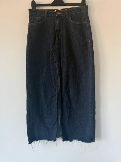 Zara Denim Midi Skirt, preloved