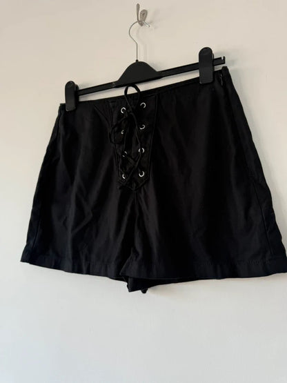 Primark Black Lace Up Shorts Size 14 New, photo 3 of 5