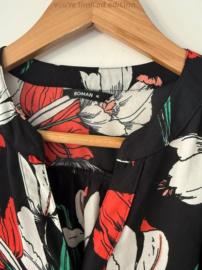 Roman Black Colourful Floral Blouse, photo 4 of 4
