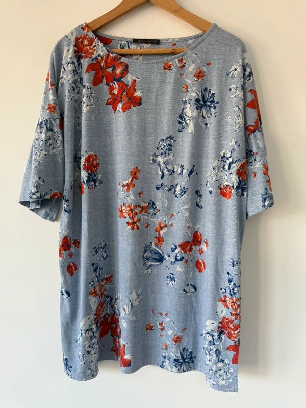 M&S Blue Floral Summer Dress, preloved