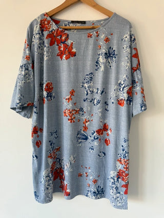M&S Blue Floral Summer Dress, preloved