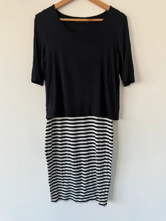 Next Black Striped Layer Dress, preloved