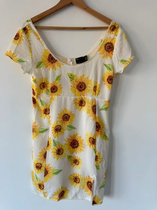 ASOS Design Sunflower Dress Size 12 Petite, preloved