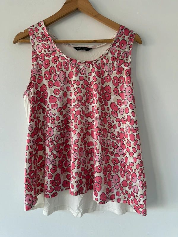 M&S Pink Leopard Print Vest Top, photo 4 of 5