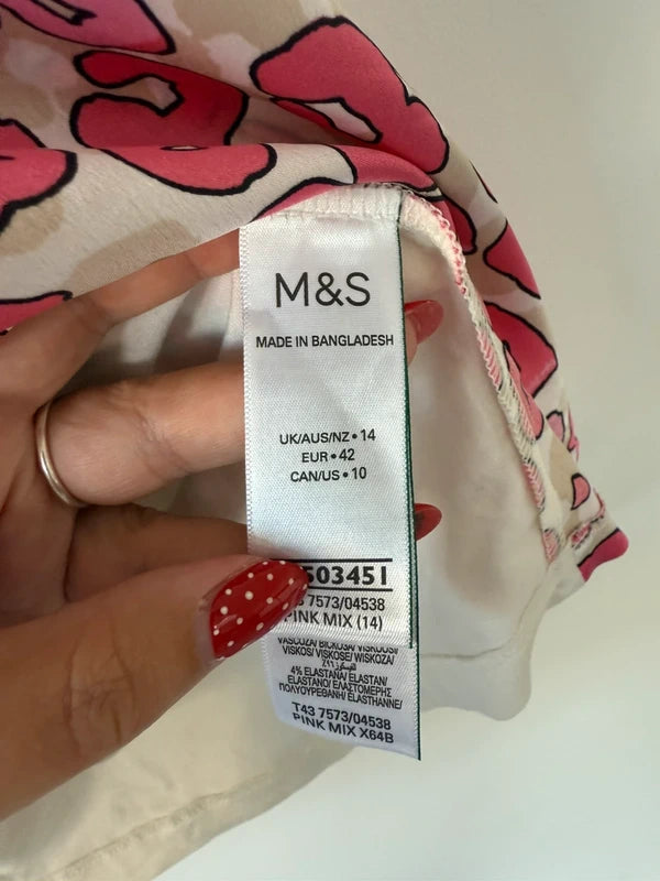 M&S Pink Leopard Print Vest Top, photo 5 of 5