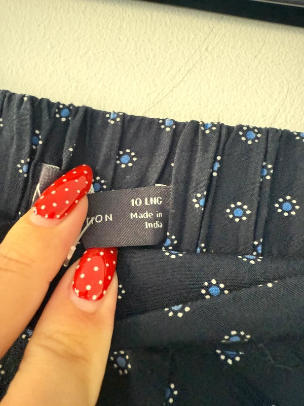Marks and Spencer’s Navy Blue Patterned Trousers Size 10 Long, photo 4 of 4