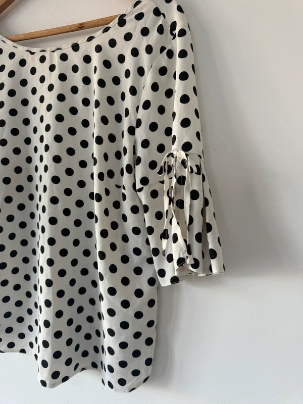 White and Black Spotty Blouse, photo 2 of 4